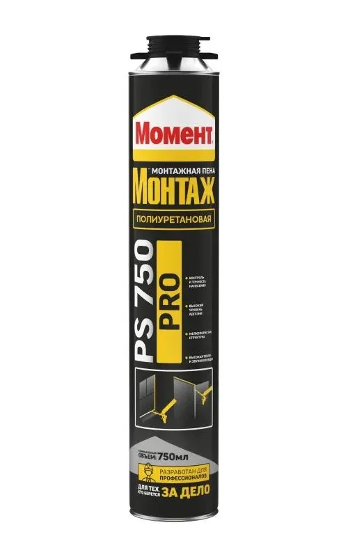 Пена ПРОФ. монтажная МОМЕНТ Монтаж PRO PS750 (750мл;12шт)