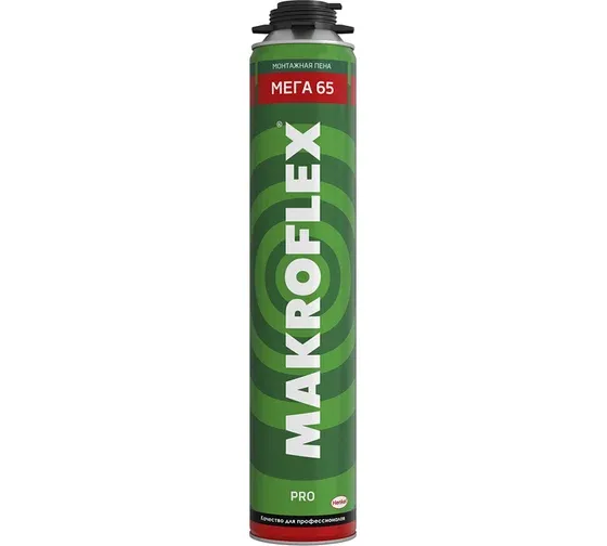 Пена ПРОФ. монтажная Макрофлекс Мега PRO 65 л (850мл/16шт) (12шт-3003346)