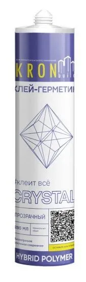 Клей-герметик на основе гибридных полимеров KRONBUILD Crystal прозрачный 280 мл свой склад Краснодар