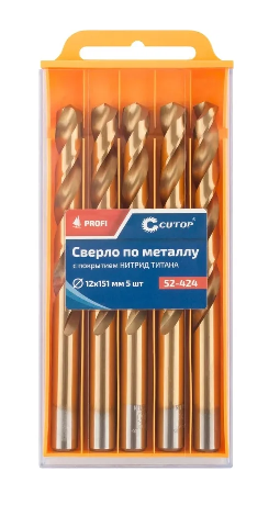 Сверло по металлу с титан. покр.12х151 мм Cutop Profi (5шт)