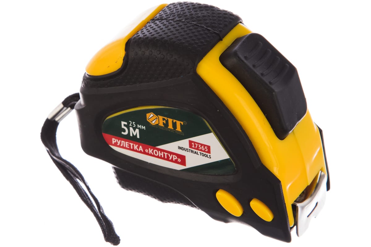 Рулетка 5м/25мм прорезин. корпус, с автостопом 