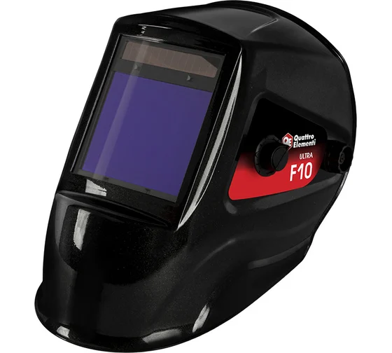 Маска сварщика хамелеон QUATTRO ELEMENTI ULTRA F10 (103х90мм Реал Колор 2ЖК 4дат. 3 рег.)