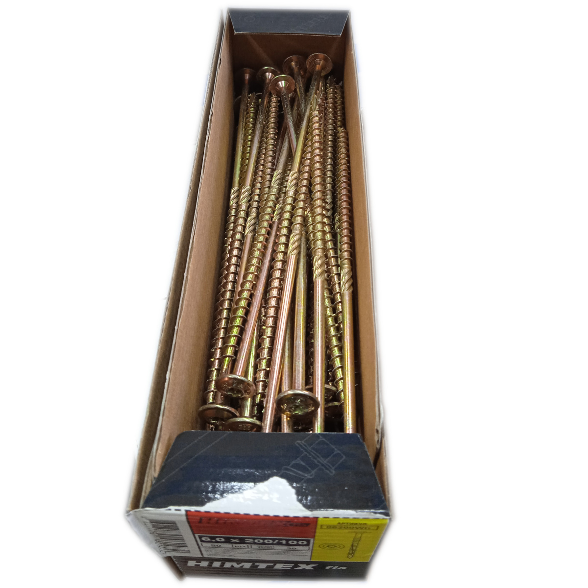 Шуруп по дереву полусфер. гол. конструкционный 6х200 Torx 30 HIMTEXfix 2