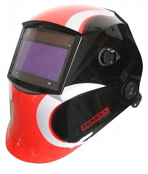 Маска сварщика хамелеон АВРОРА SUN7 черно-красная 123,5х99 4 датчика