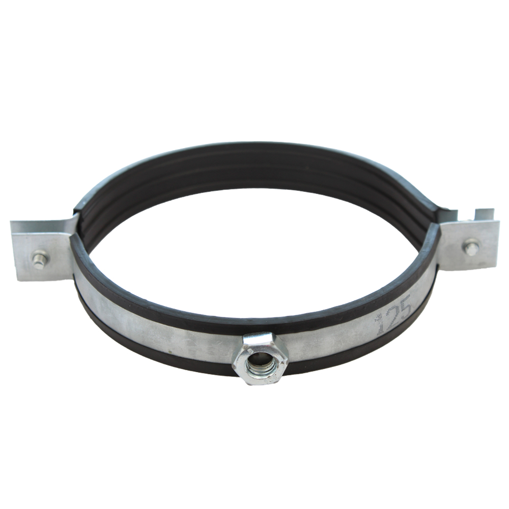 Хомут для воздуховода с резиновым профилем 125мм (ГАЙКА)