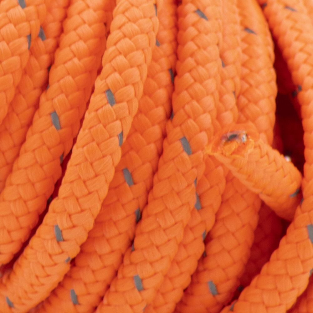 Канат полипропиленовый плетеный светоотражающий 6 мм 16 прядный 20 м с сердцевиной МДС