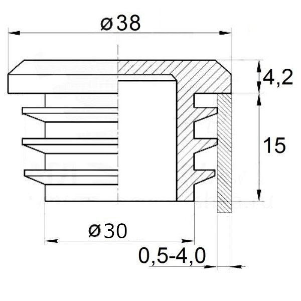 Заглушка круглая д.38 пластиковая практичная черная RAL 9017 4