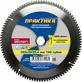 Диск пильный 305х30/25,4 100 зуб. по аллюм. пластику Практика серия "Эксперт" Диск пильный 305х30/25,4 100 зуб. по аллюм. пластику Практика серия "Эксперт"