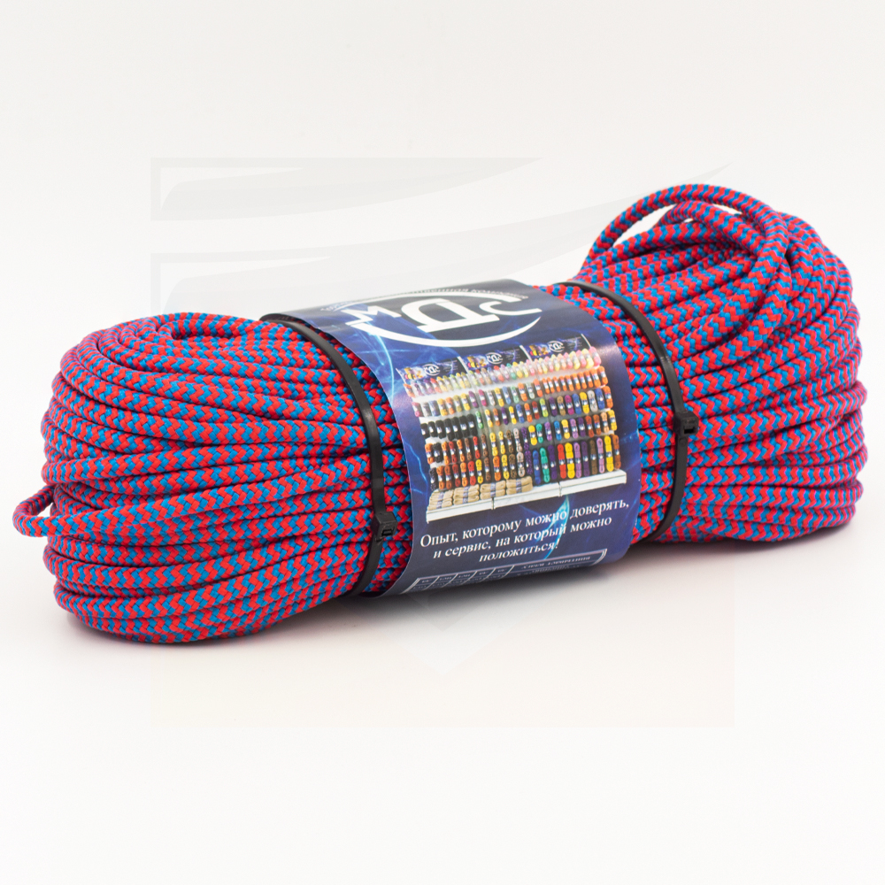 Канат полипропиленовый плетеный 5 мм 16 прядный 50 м с сердцевиной МДС