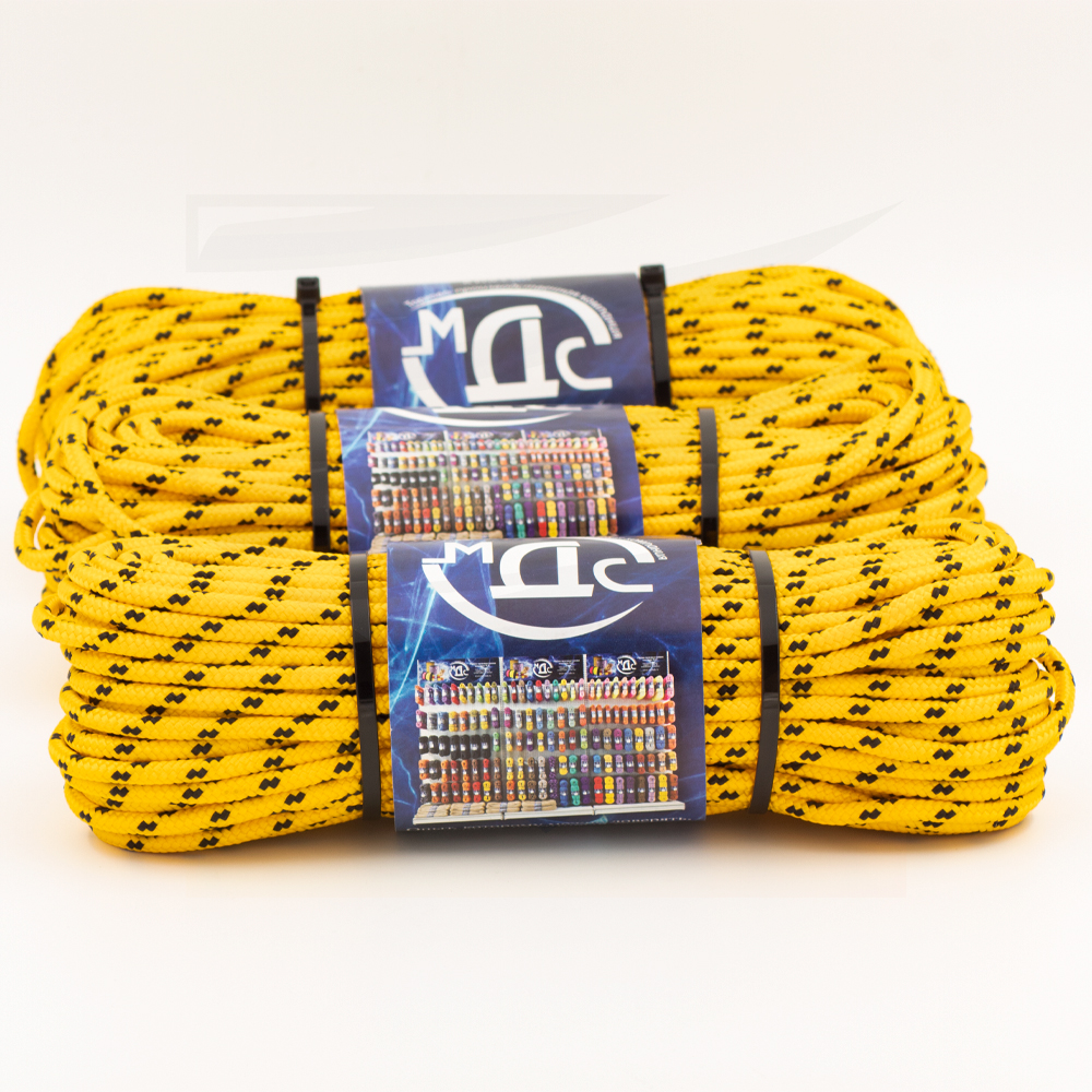 Канат полипропиленовый плетеный 6 мм 16 прядный 30 м с сердцевиной МДС