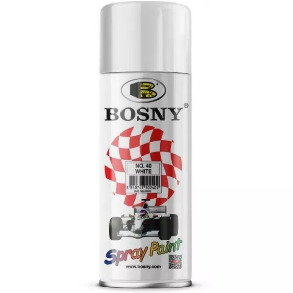 Эмаль аэрозольная №40 белая глянцевая (300мл) Bosny