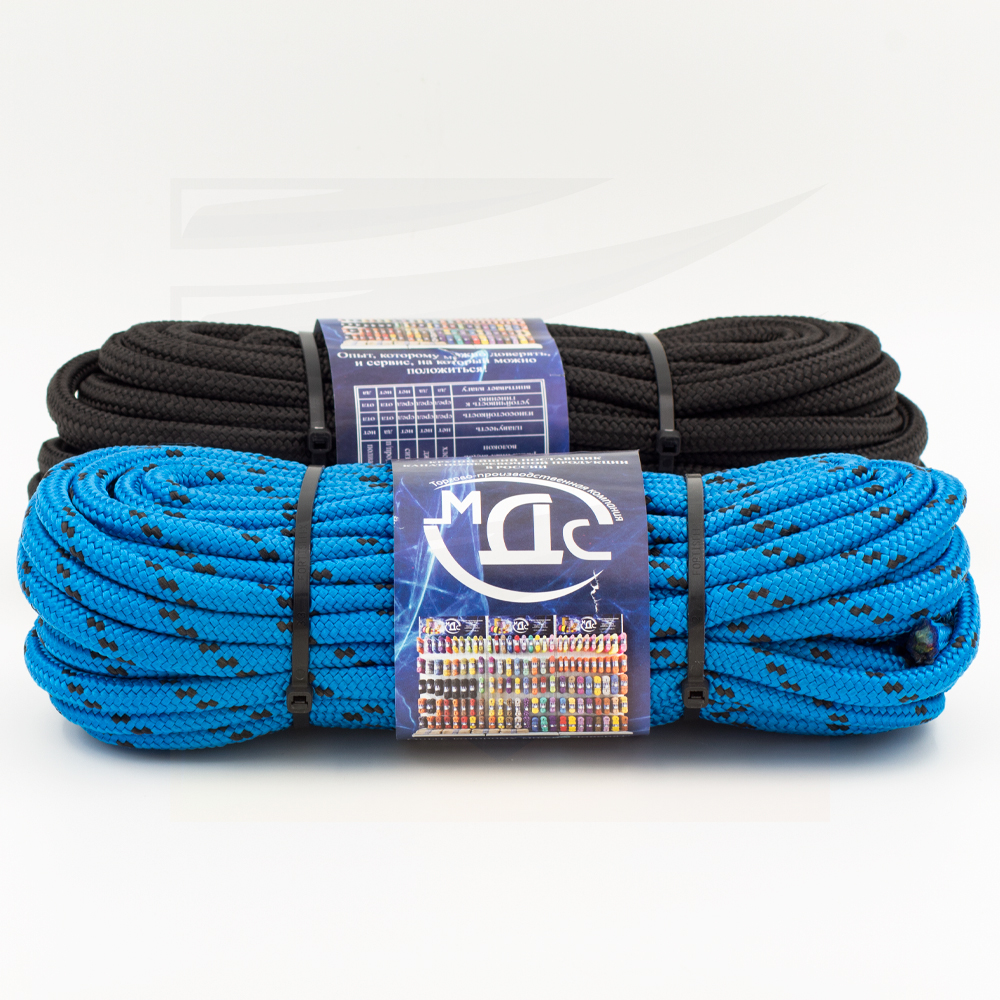 Канат полипропиленовый плетеный 10 мм 24 прядный 20 м с сердцевиной МДС