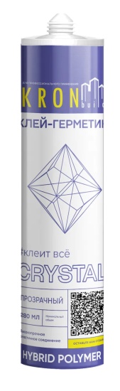 Клей-герметик на основе гибридных полимеров KRONBUILD Crystal прозрачный 280 мл свой склад Краснодар