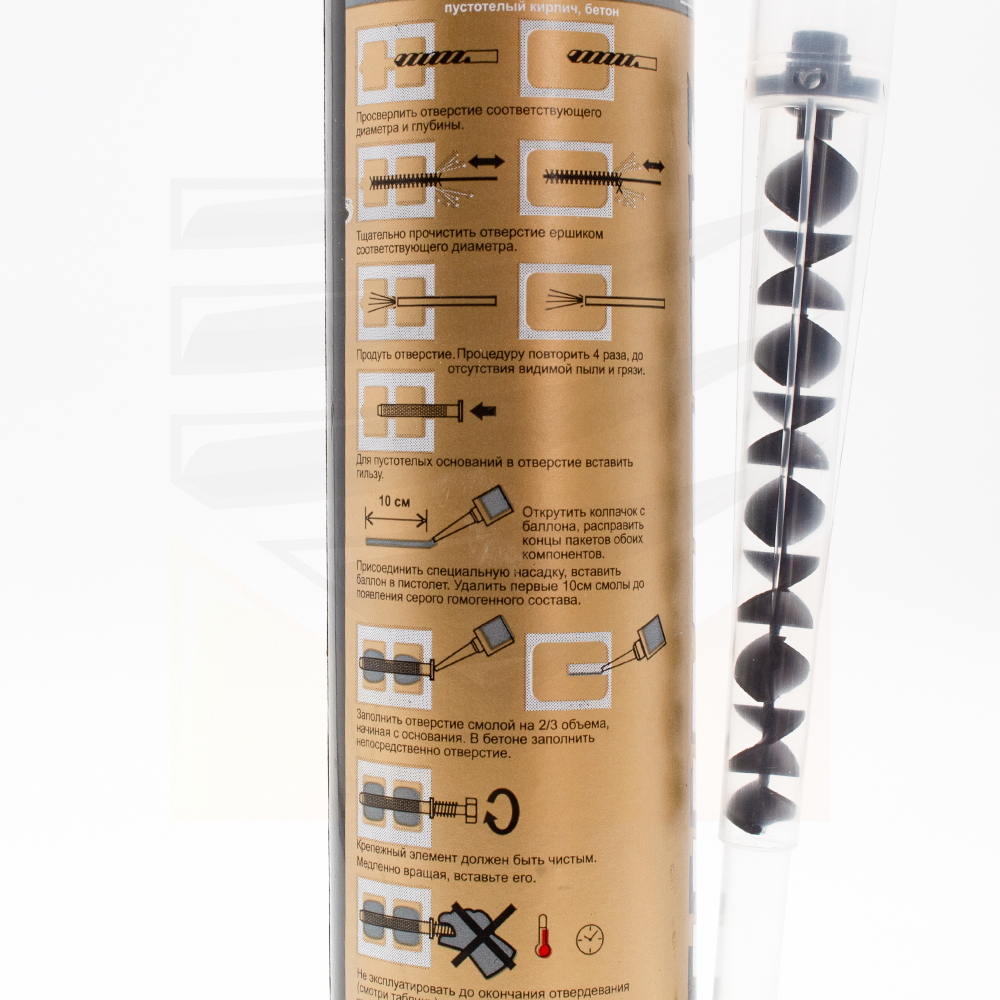 Химический анкер HIMTEX EASF 300 мл эпокси-акрилат для любого бетона, кирпича + 1 насадка