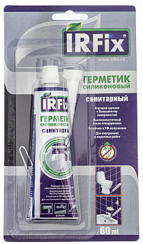 Герметик силикон. санитарный IRFIX прозрачный 60мл (15шт) Герметик силикон. санитарный IRFIX прозрачный 60мл (15шт)